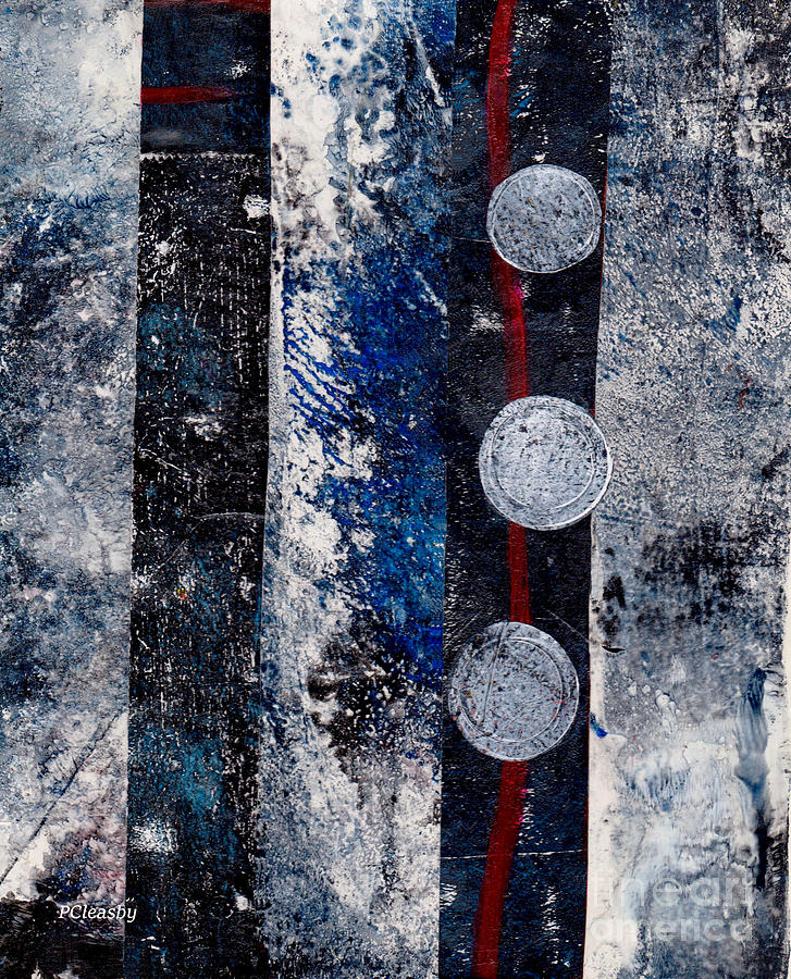 Blue Black Mixed Media - Blue Black Collage by Patricia Cleasby