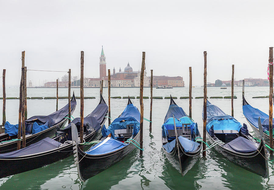 Boat Photograph - Blue Boats on the Grand Canal by Georgia Clare