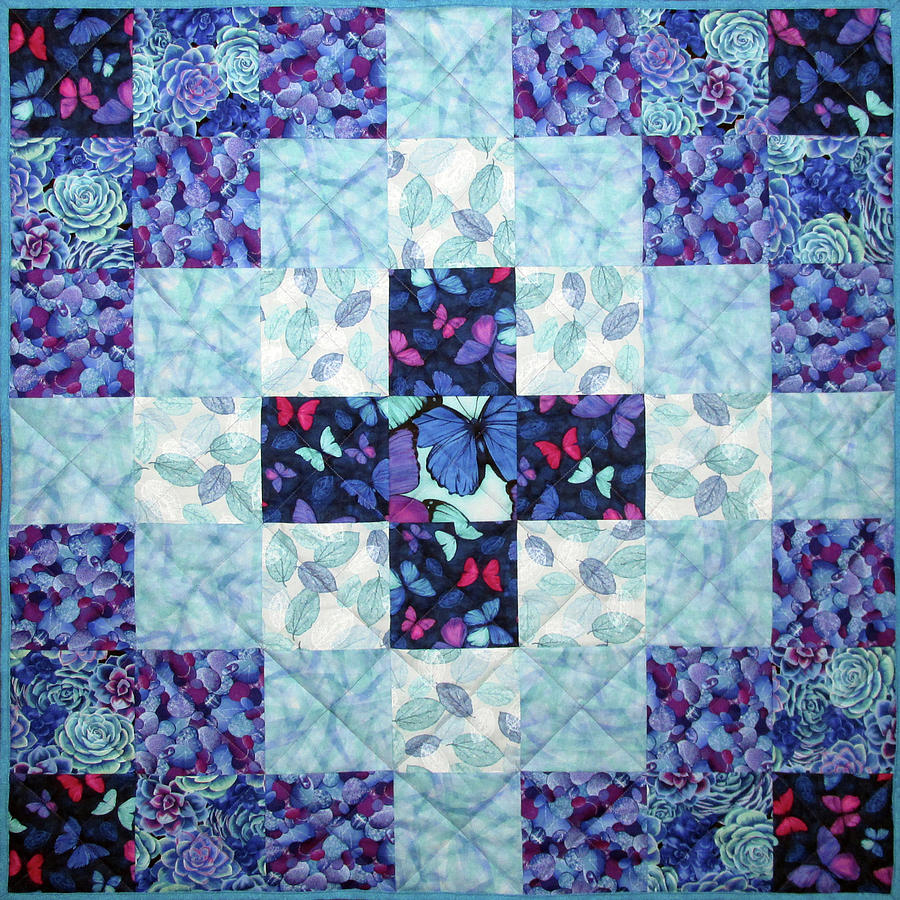 Blue Butterflies Tapestry - Textile by Pam Geisel