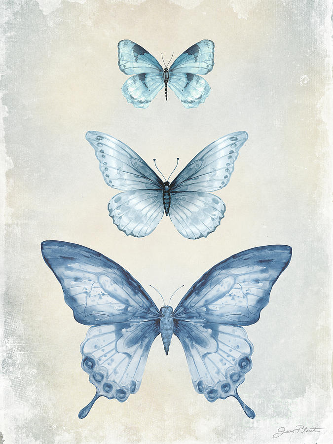 Blue butterfly Trio A Painting by Jean Plout