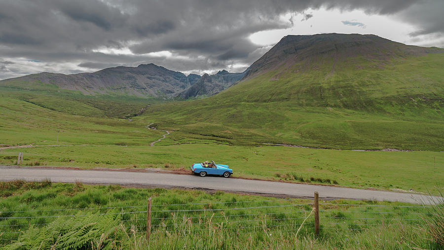 Mountain Photograph - Blue car Cuillin Mountains by Fabio Gomes Freitas
