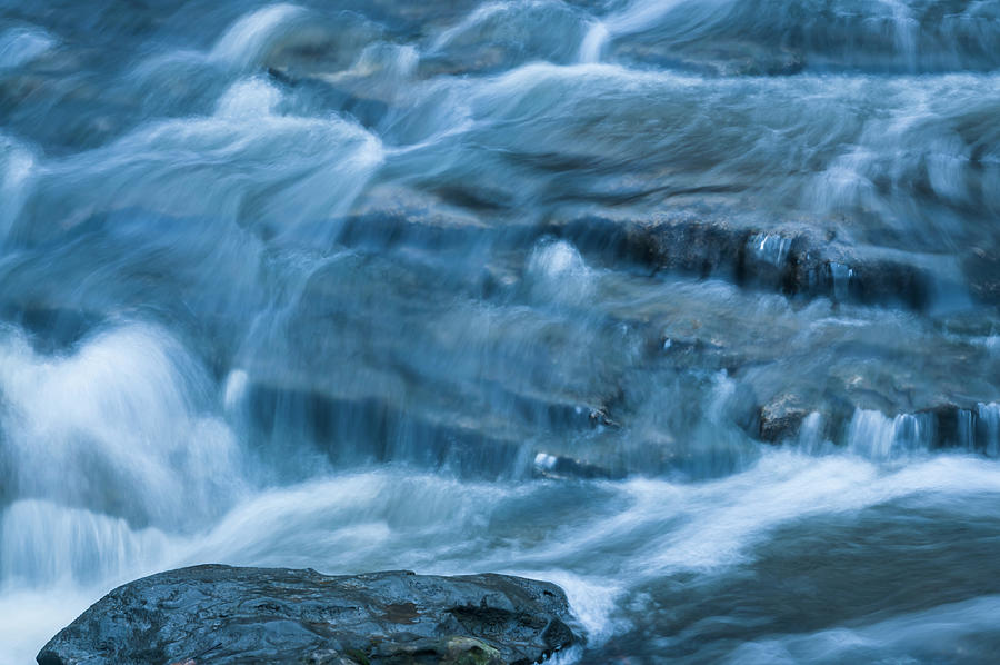 Abstract Photograph - Blue Cascading Water by Anthony Paladino