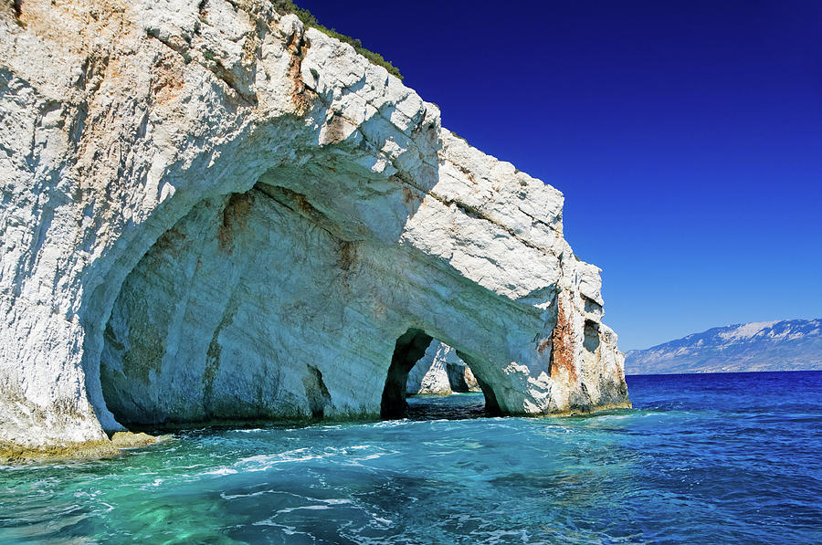 Blue Caves On Ionian Sea Photograph by Aleksandargeorgiev