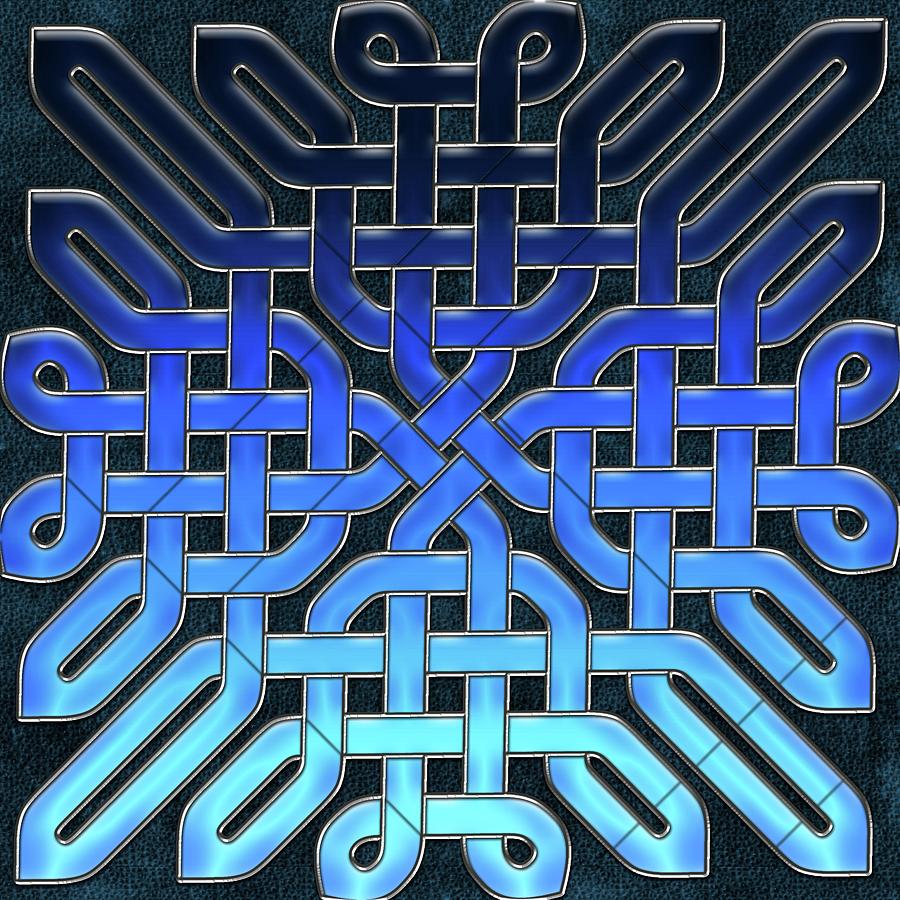 Blue Celtic Knot Ice Glass Digital Art by Cindy Boyd