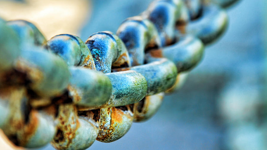 Blue Chain With Rust Photograph by Wendell Ward