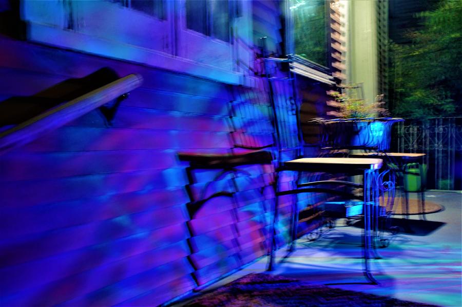 Blue Chair Aurora Spectrum Frequency In New Orleans Photograph by Michael Hoard