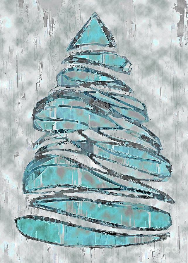 Tree Drawing - Blue Christmas, 5x7 by Banyan Ranch Studios Tree Drawing - Blue Christmas, 5x7 by Banyan Ranch Studios