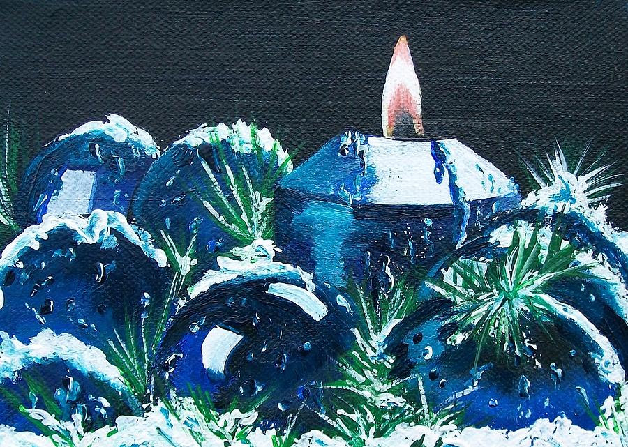 Blue Christmas Painting By Sharon Duguay