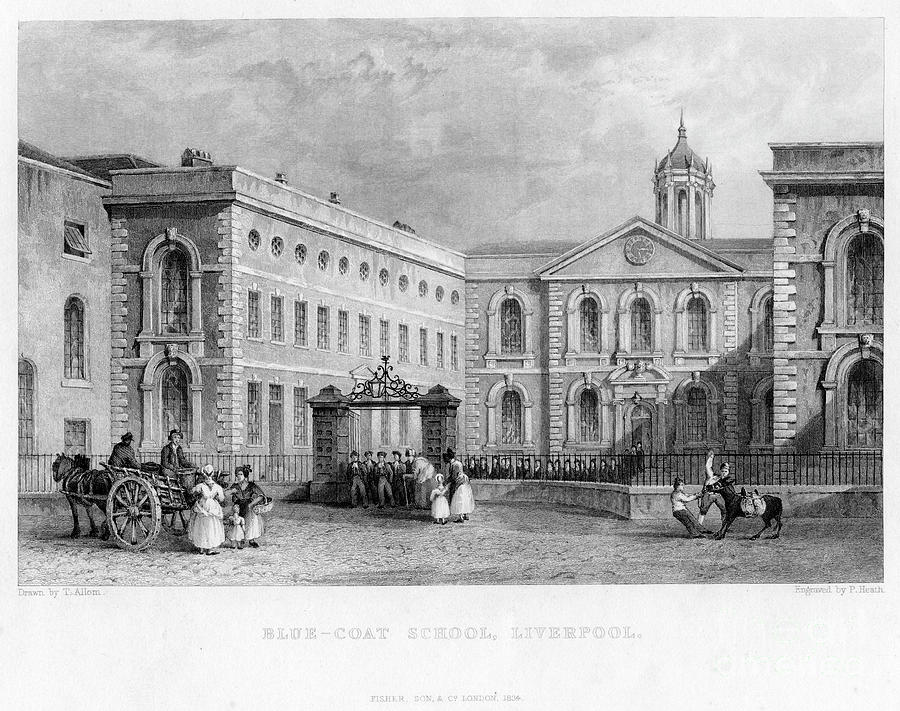 Blue-coat School, Liverpool Drawing by Print Collector