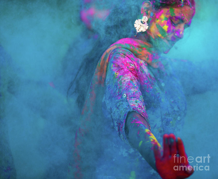 Blue Colors During Holi In India Photograph by Thepalmer