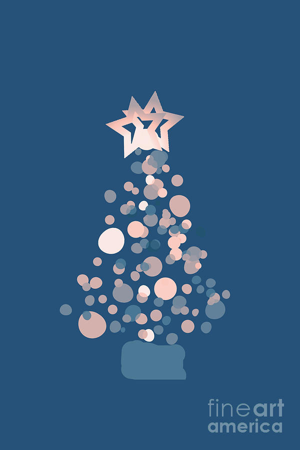 Christmas Digital Art - Blue Confetti Christmas Tree  by Rachel Hannah