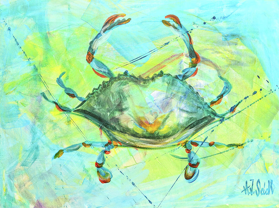 Blue Crab Painting by Albert Seidl | Fine Art America