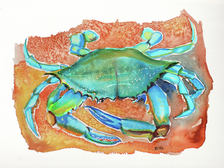 Blue Crab Cajun Style Painting by Joseph Bird | Fine Art America