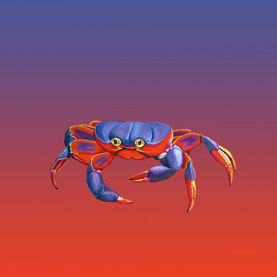 Blue Crab crawling Painting by David Arrigoni