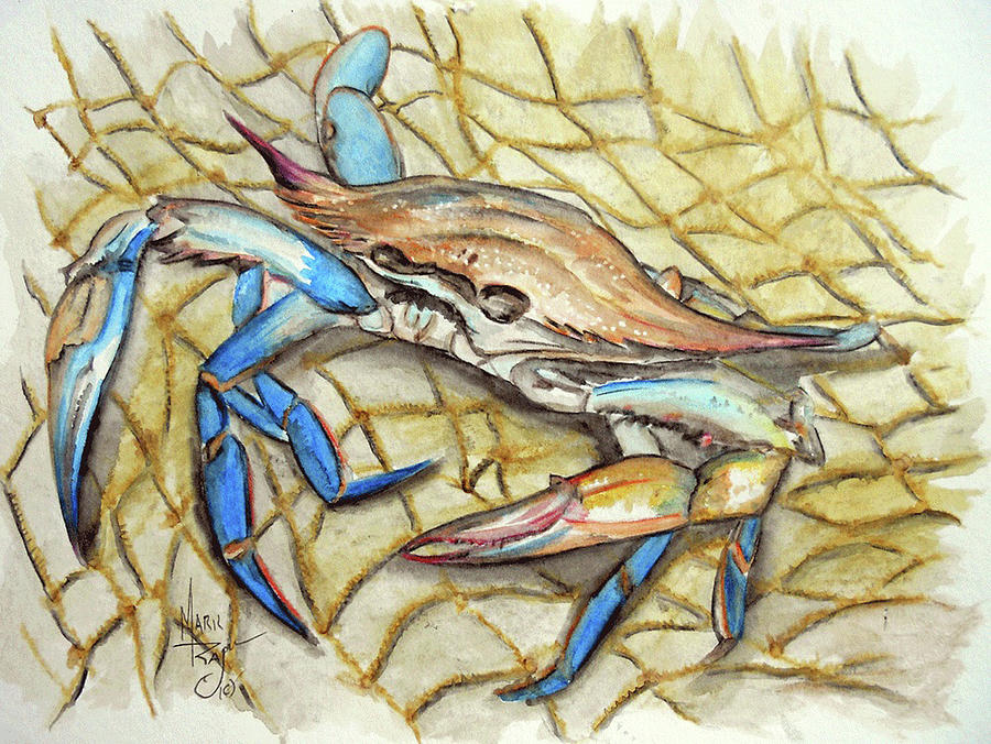 Blue Crab Painting by Mark Ray