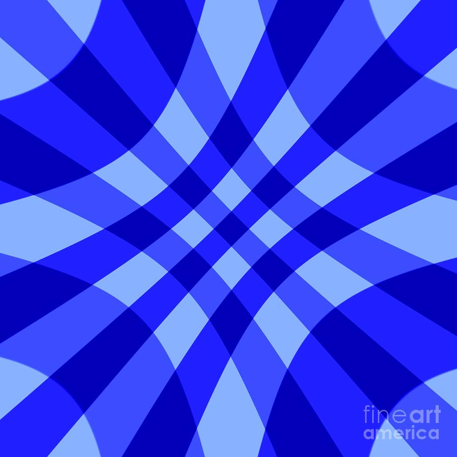 Blue Crosshatch by Delynn Addams for Home Decor Digital Art by Delynn Addams