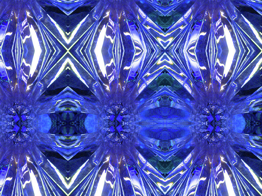 BLUE CRYSTAL GALAXY, CIRCLE, OF, LIFE, abstract, realism, decor, tapestry, interior, design Digital Art by Scott S Baker