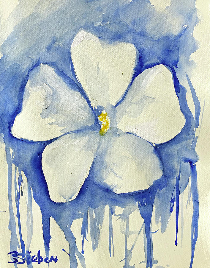 Blue Dahlia Painting by Sharon Sieben