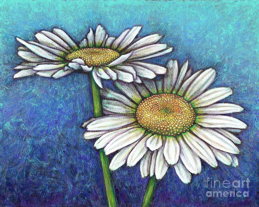 Blue Daisy Duo Painting by Amy E Fraser