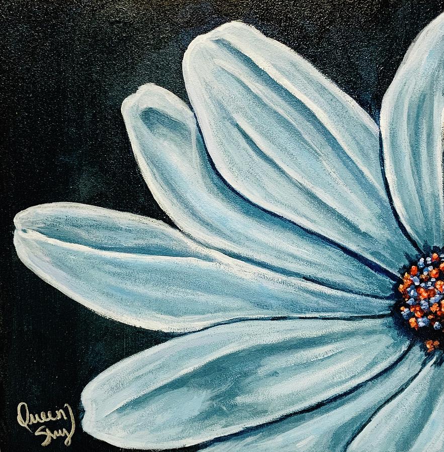 Blue Daisy  Painting by Queen Gardner
