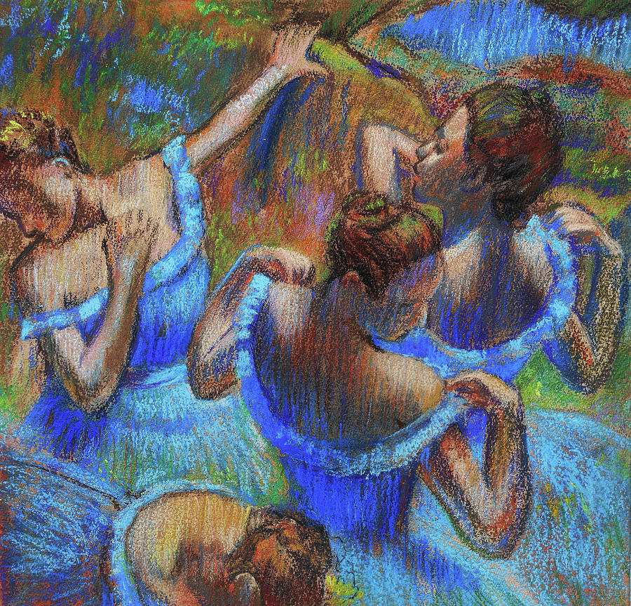 Blue Dancers By Degas Study Painting