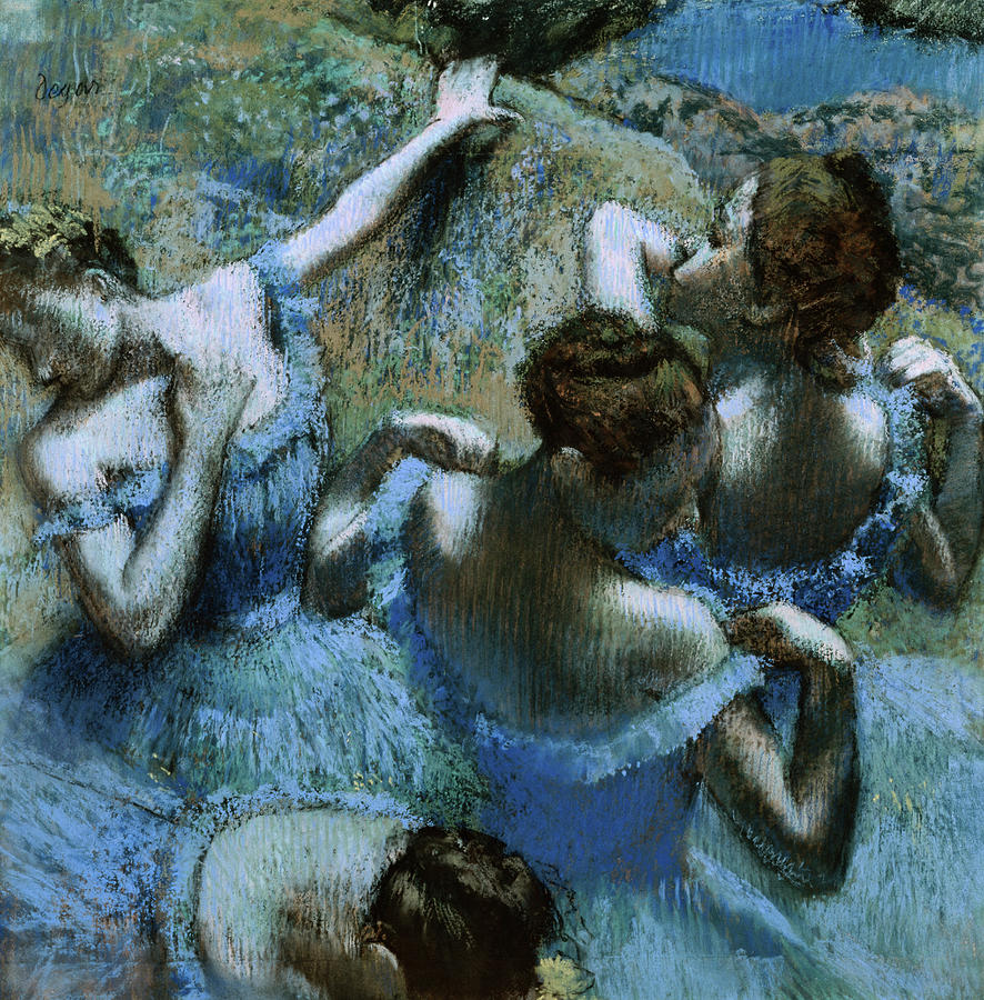 Blue Dancers By Edgar Degas Painting by Artist - Edgar Degas Blue Dancers By Edgar Degas Painting by Artist - Edgar Degas