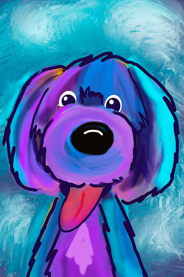 Dog Digital Art - Blue Dog by Susan McGillicuddy
