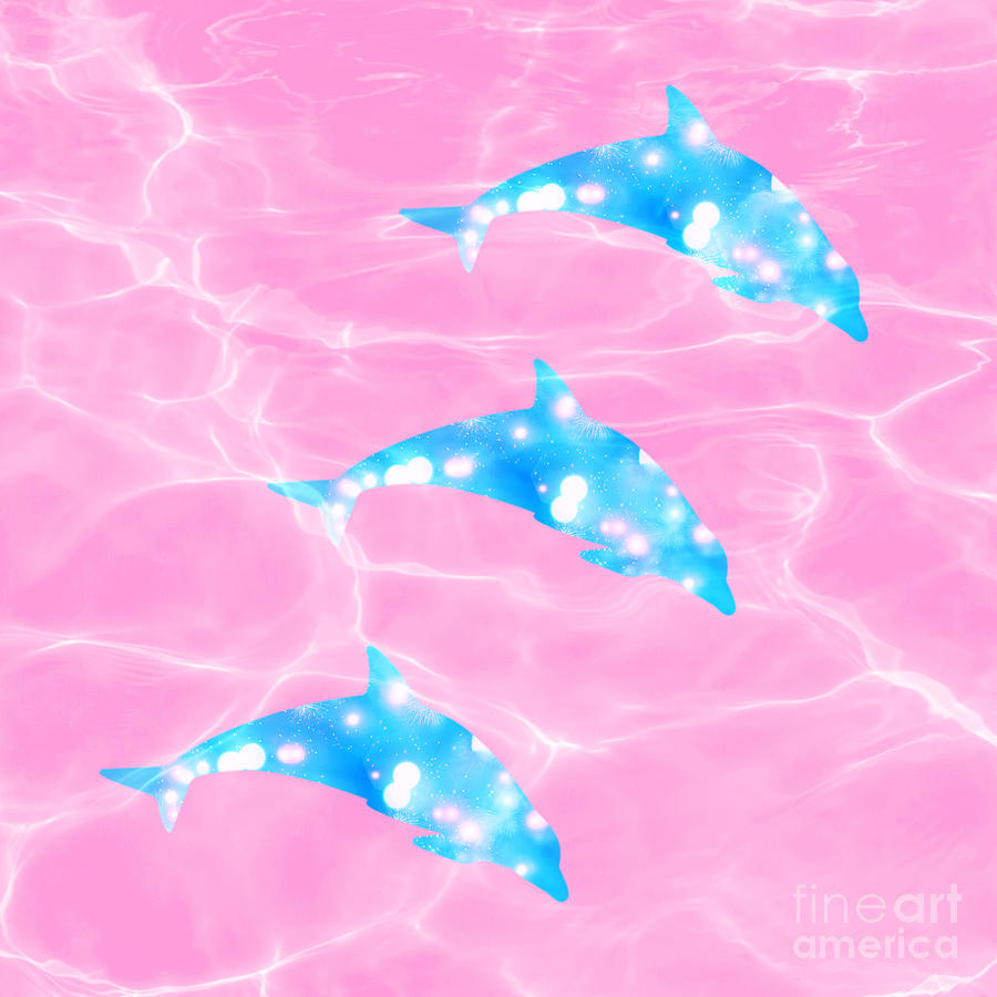 Blue Dolphin Fantasy Digital Art by Rachel Hannah - Fine Art America