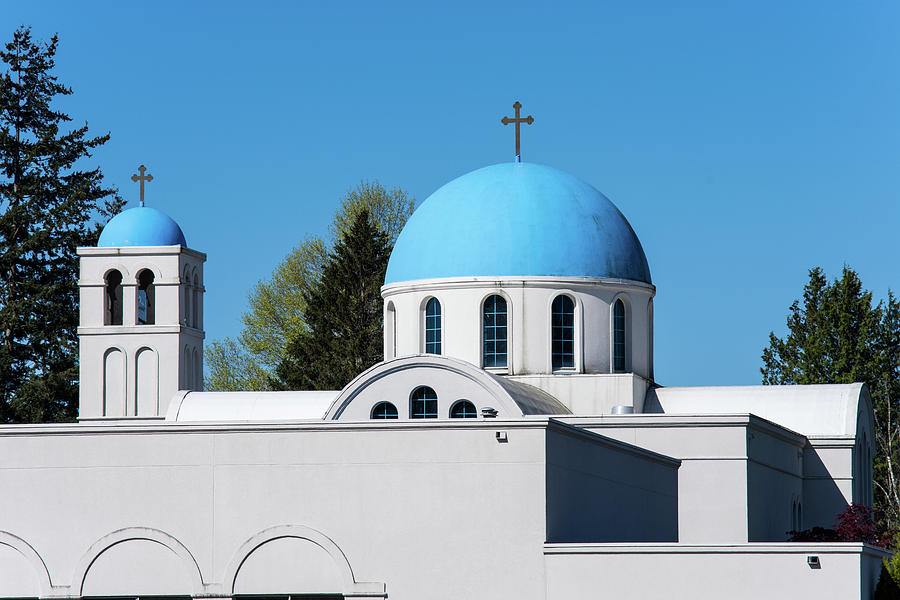 Blue Domes of St Sophia Photograph by Tom Cochran