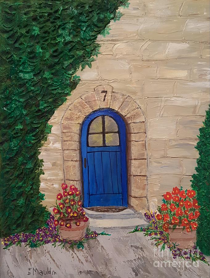 Blue Door Painting by Elizabeth Mauldin