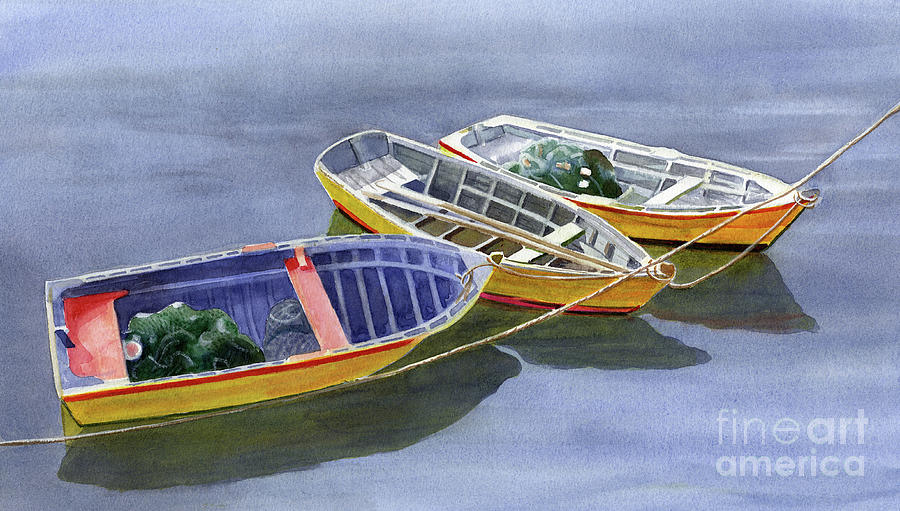 Boat Painting - Blue Dory by Sharon Freeman