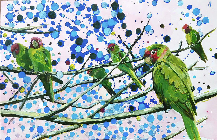 Blue Dot Parakeets by Tilly Strauss Blue Dot Parakeets by Tilly Strauss