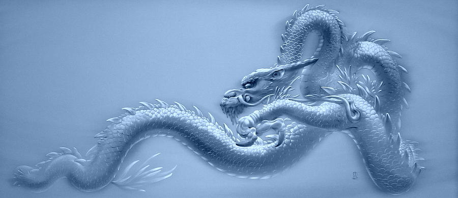 Blue Dragon Painting by Alina Oseeva