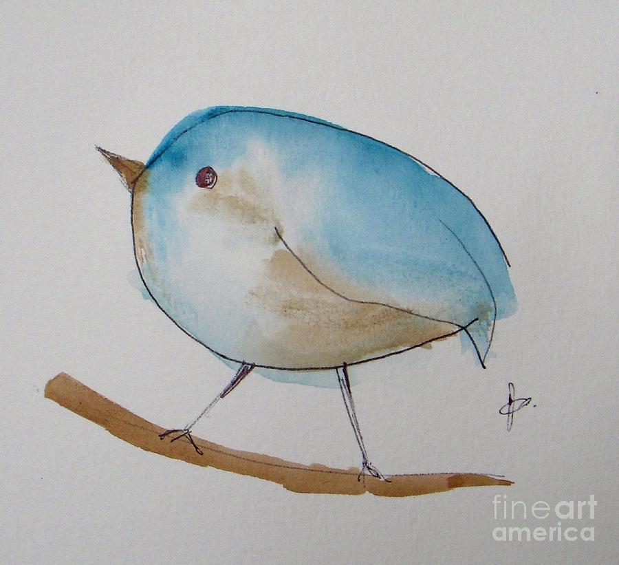 Blue Egg Bird Painting by Vesna Antic