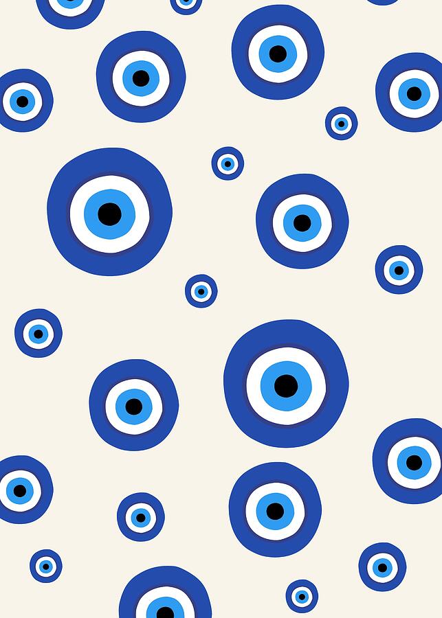 Blue Evil Eye Pattern Design Digital Art by Trendy Art Blue Evil Eye Pattern Design Digital Art by Trendy Art