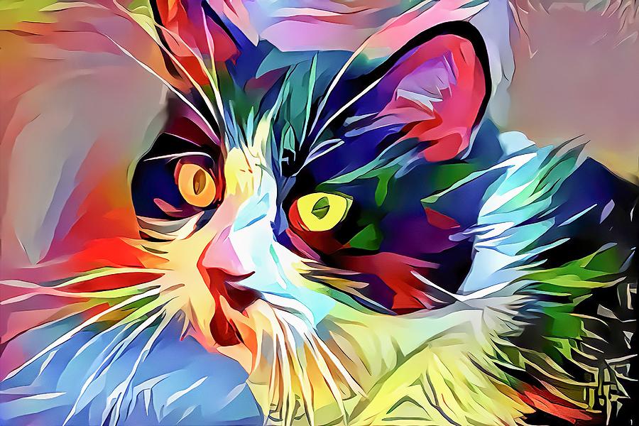 Blue Eye Spy Cat Digital Art by Don Northup