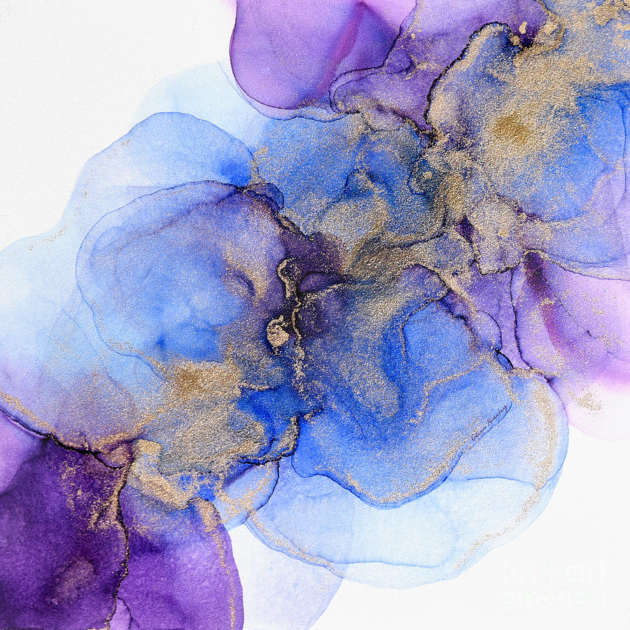 Blue Florals Painting by Alissa Beth Photography