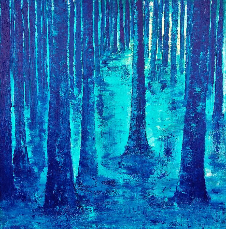 Blue Forest Painting by Philippe Waterloos - Fine Art America