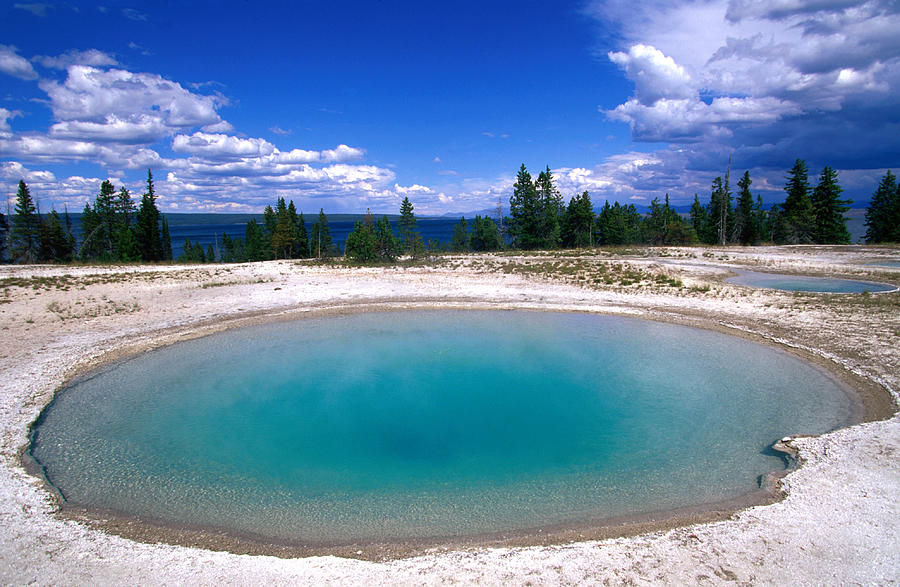 Blue Funnel Spring At West Thumb Geyser Photograph by John Elk Iii