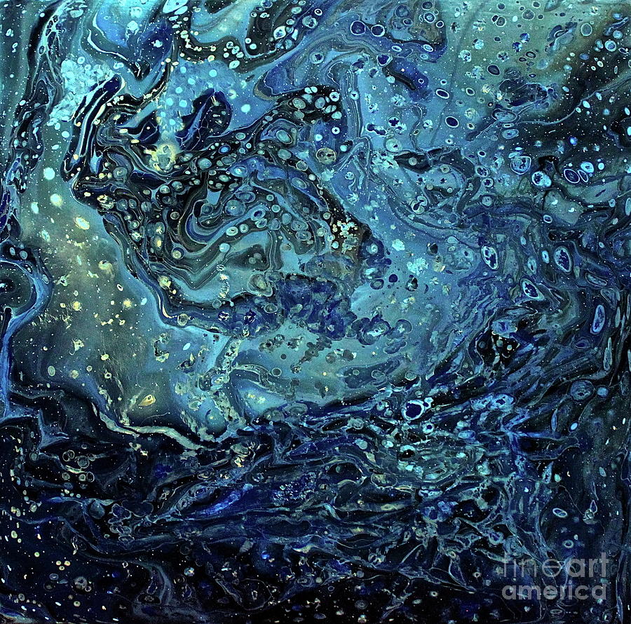 Blue Galaxy Painting by Denise Bergren Blue Galaxy Painting by Denise Bergren