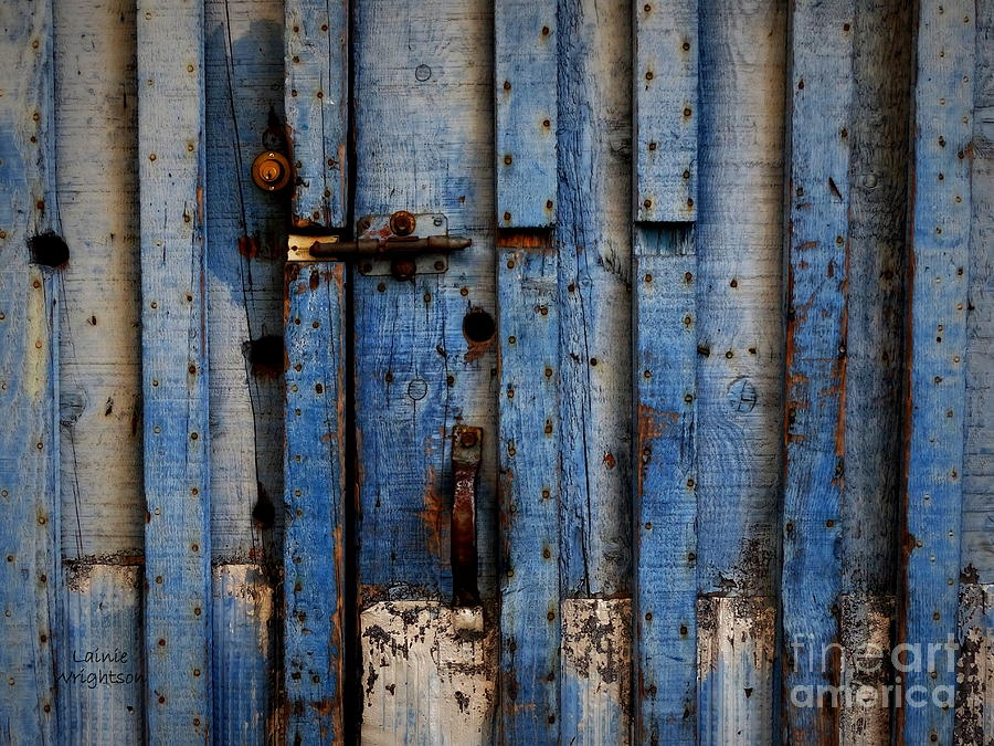 Architecture Photograph - Blue Garage Door by Lainie Wrightson