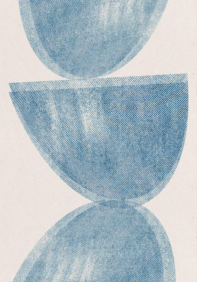 Geometric Photograph - Blue Geometric Balance No.5 by The Miuus Studio