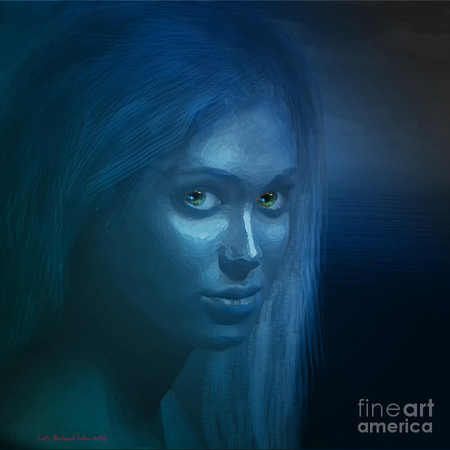 Blue Girl Digital Art by Lutz Roland Lehn