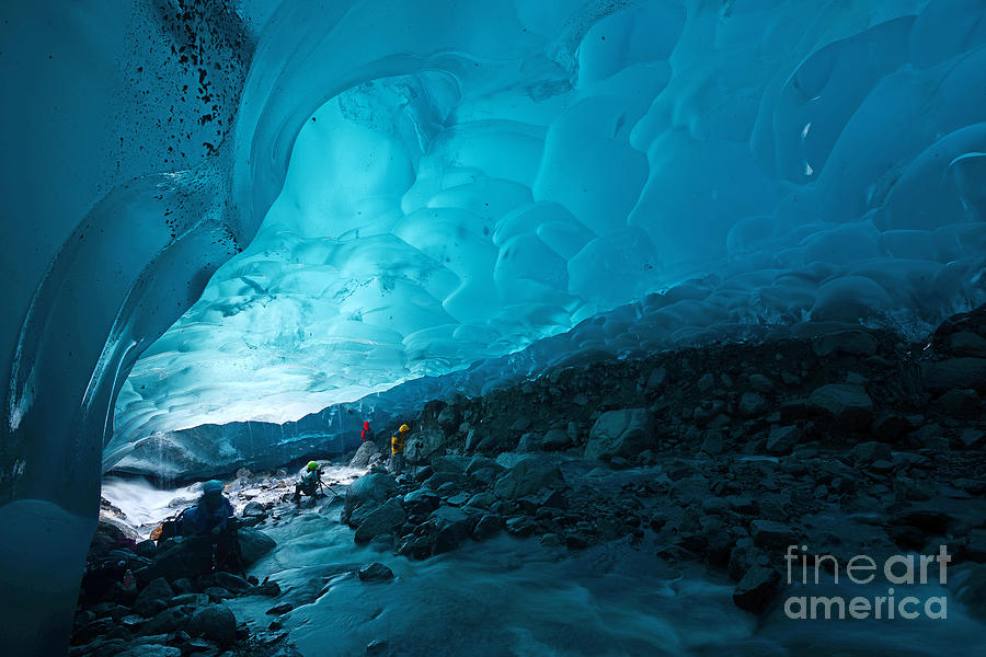 Cave Photograph - Blue Glacier Ice Cave Near Juneau by Saraporn
