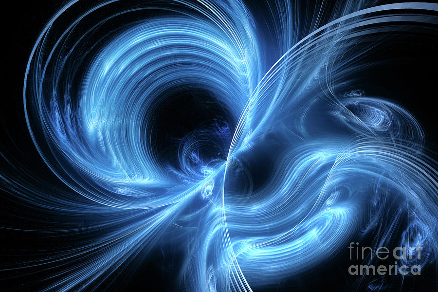 Blue Glowing Electromagnetic Flux Photograph by Sakkmesterke/science Photo Library