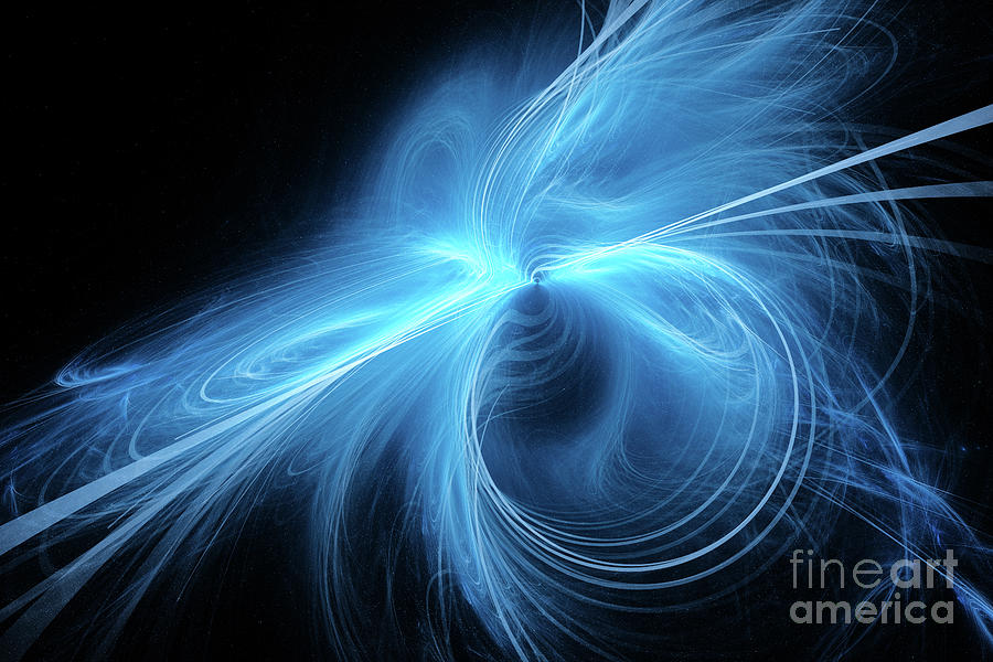 Blue Glowing Plasma Loop In Space Photograph by Sakkmesterke/science Photo Library