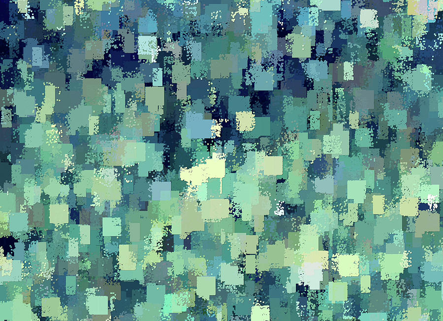 Abstract Digital Art - Blue Green Blues by David Manlove