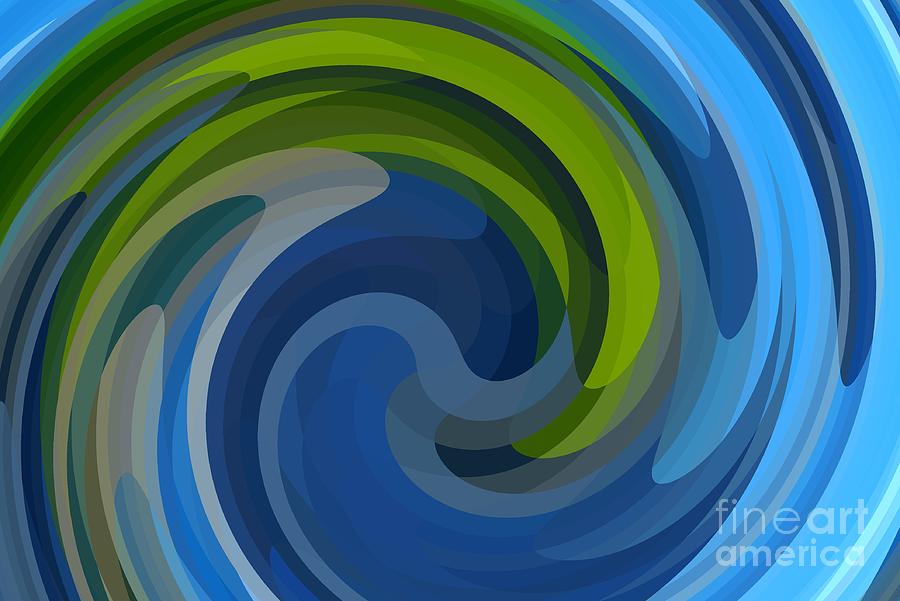 Blue Green Swirl Digital Art by Susan Rydberg