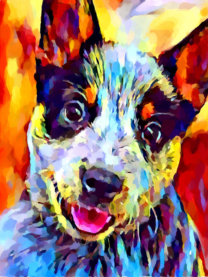 Blue Heeler Puppy Painting by Chris Butler
