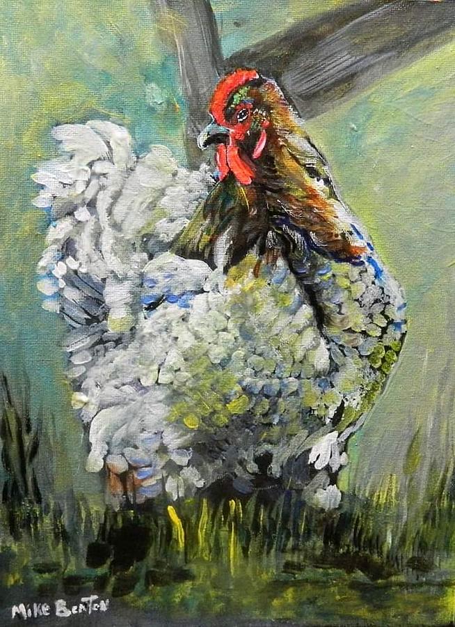Blue Hen Painting by Mike Benton